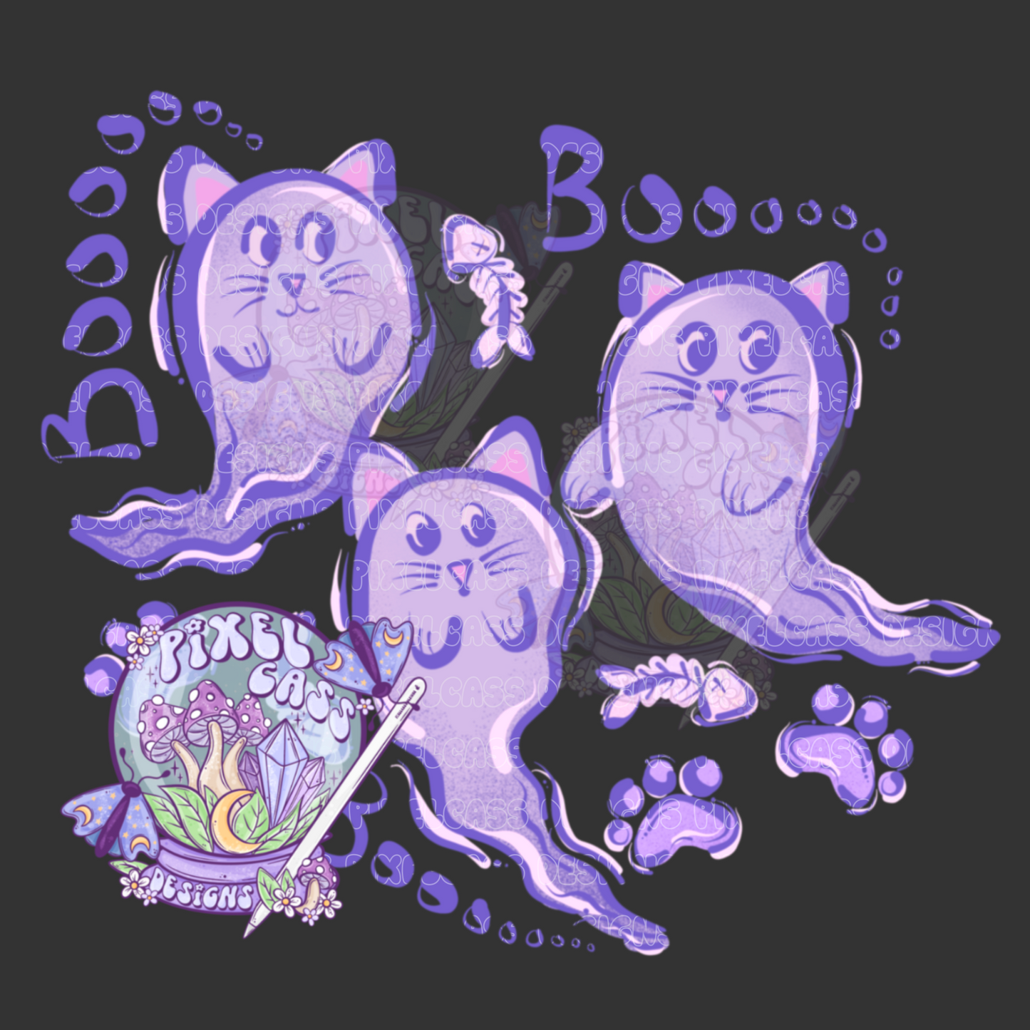 Boo Kitties PNG SUBLIMATION