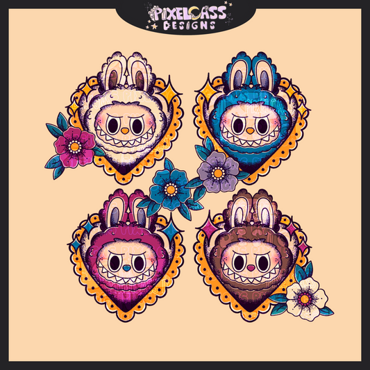 Bubu Tattoo Hearts PNG SUBLIMATION