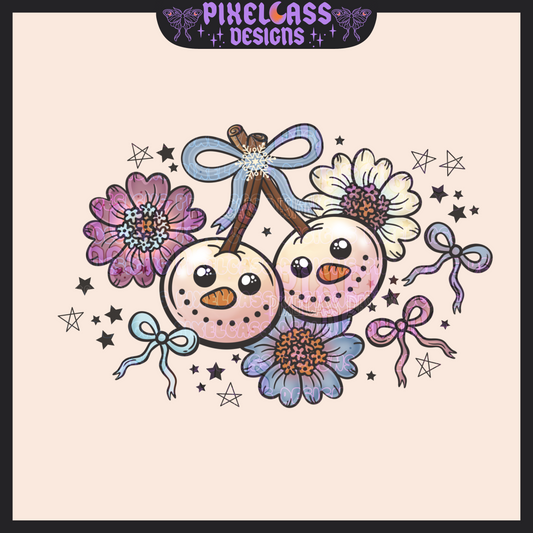 Cherry Snowman Coquette (Hextober '25) PNG SUBLIMATION