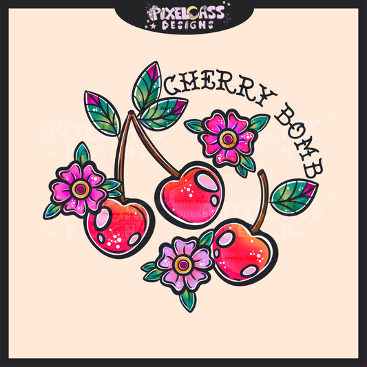 Cherry Tattoos PNG SUBLIMATION
