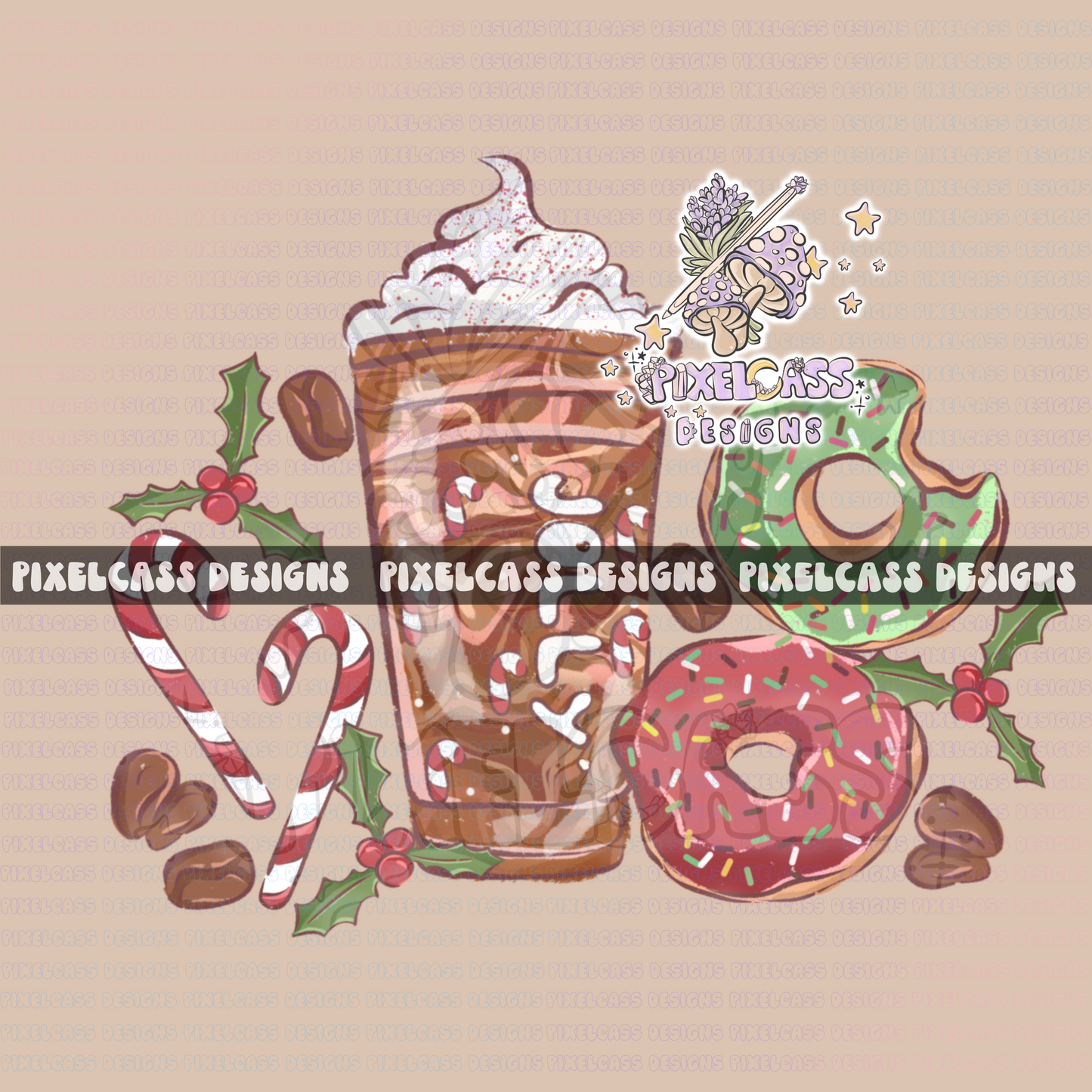 Christmas Donuts PNG SUBLIMATION