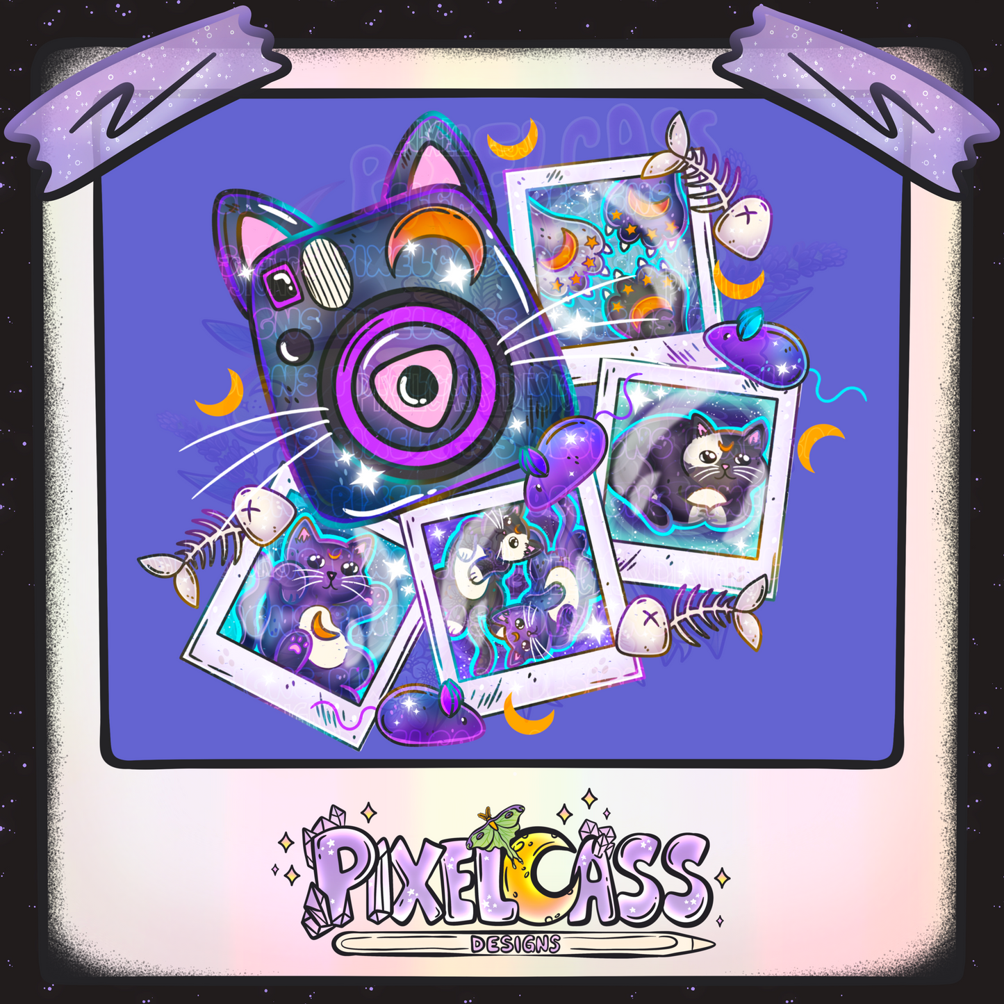 Cosmic Cat Cameras PNG SUBLIMATION