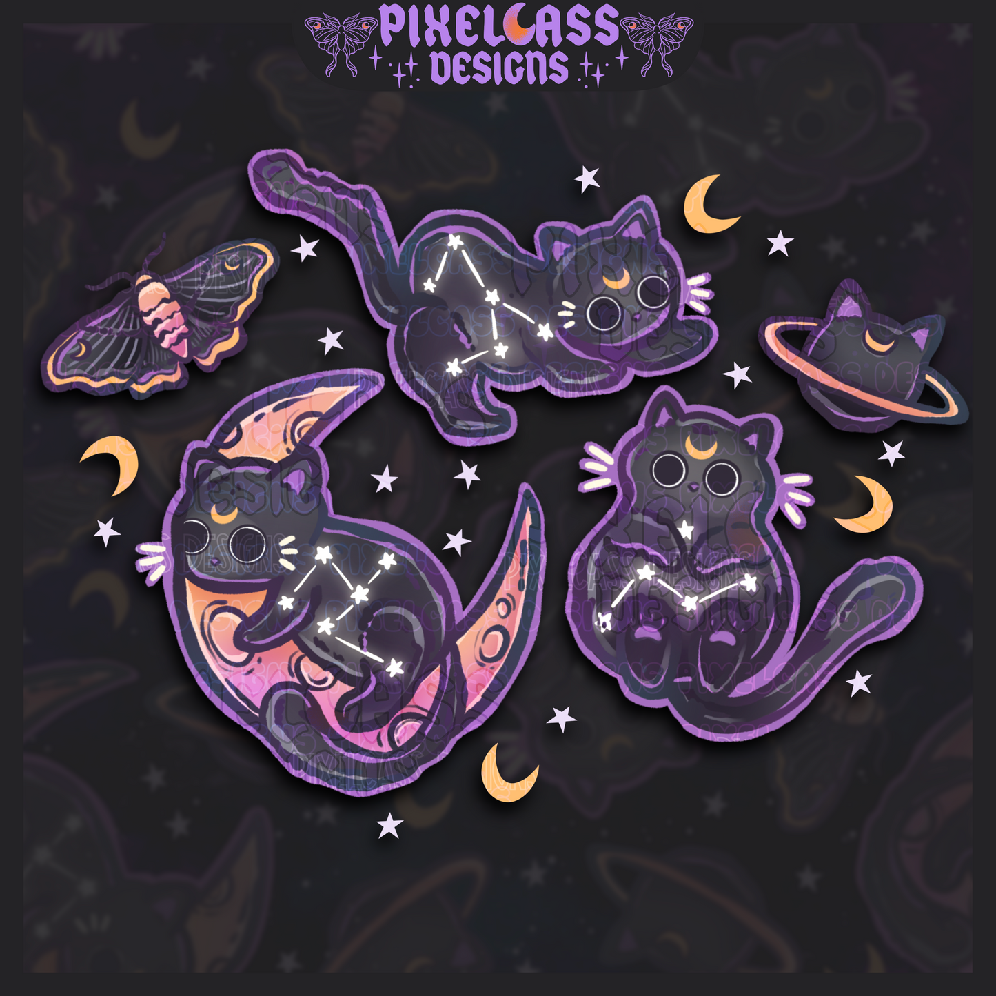 Cosmic Whiskers PNG SUBLIMATION