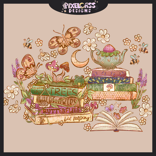 Cottagecore Books PNG SUBLIMATION