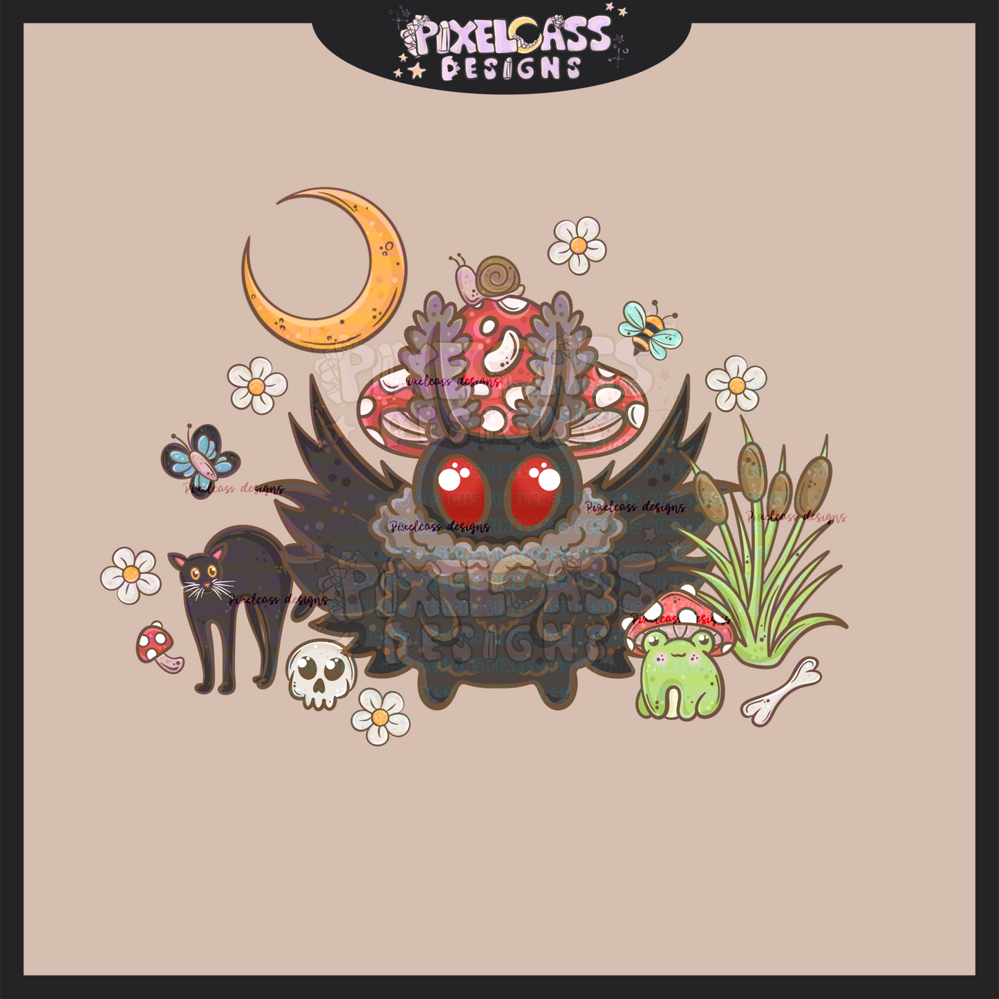 Cottagecore Mothman PNG SUBLIMATION