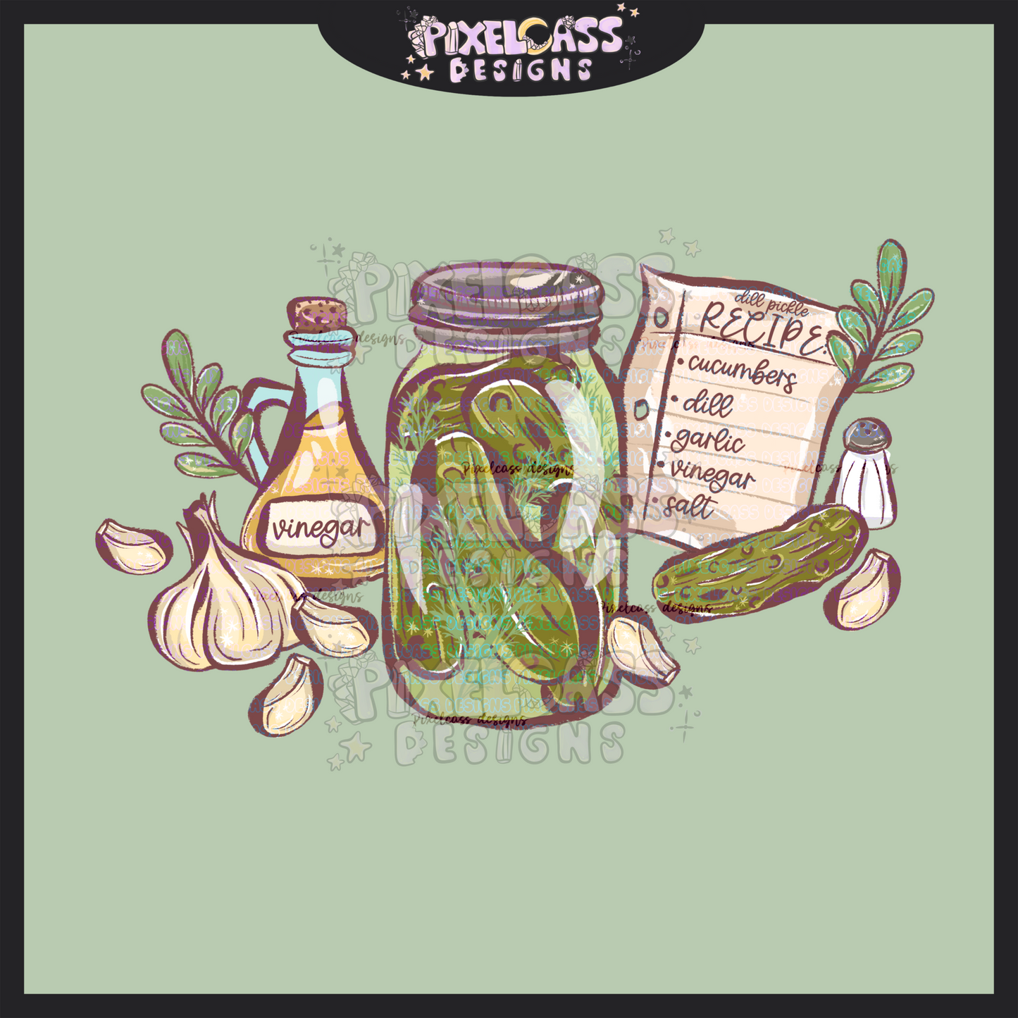 Dill Pickle Recipe PNG SUBLIMATION