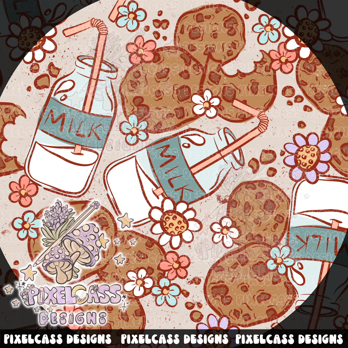 Floral Cookies & Milk