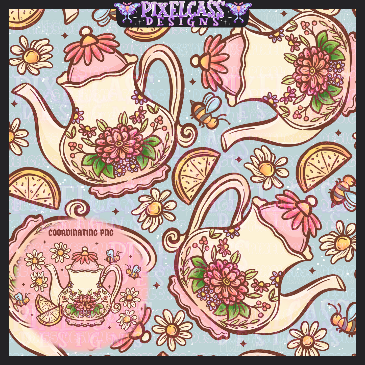 Floral Tea Pots - February '26 Spring Mystery #4