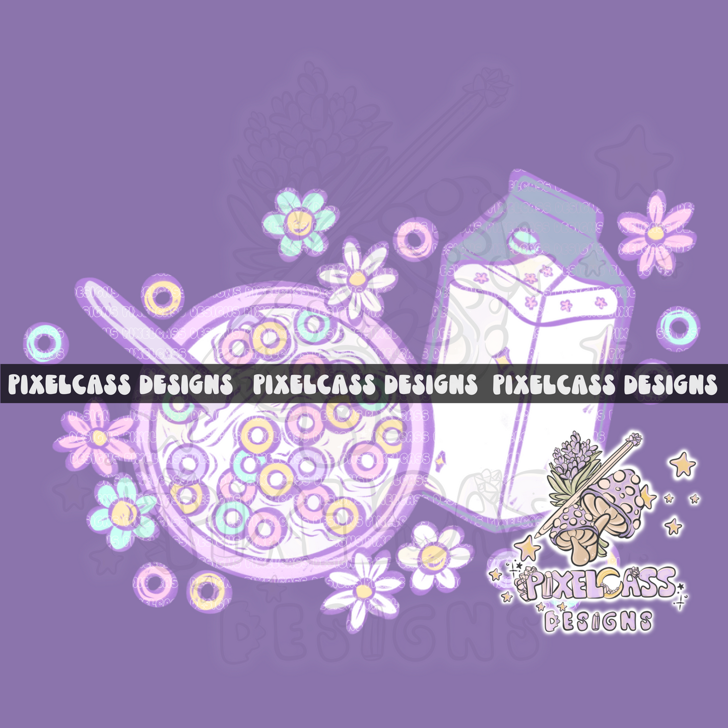 Flowers & Cereal PNG SUBLIMATION