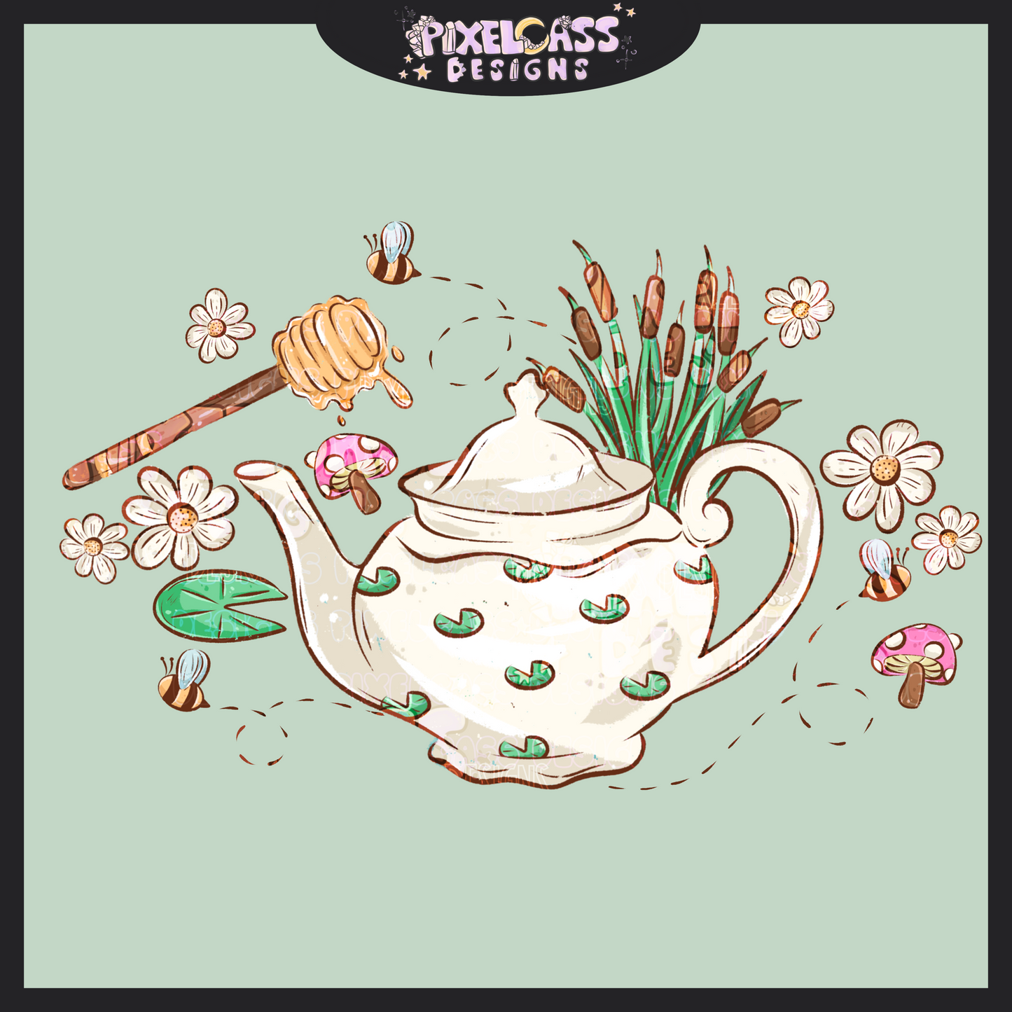 Froggy Tea Time PNG SUBLIMATION