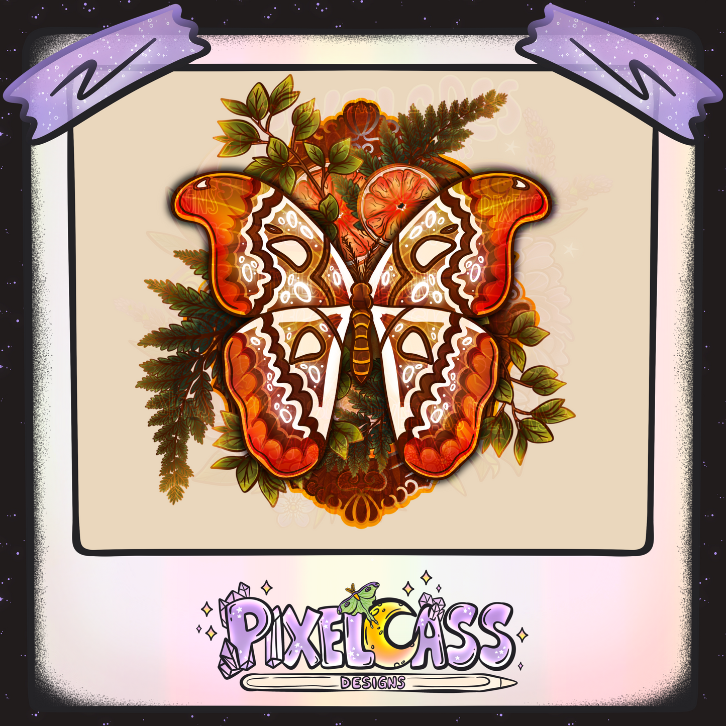 Framed Atlas Moth Oddity PNG SUBLIMATION