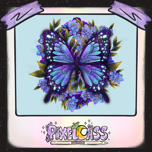 Framed Emperor Butterfly Oddity PNG SUBLIMATION