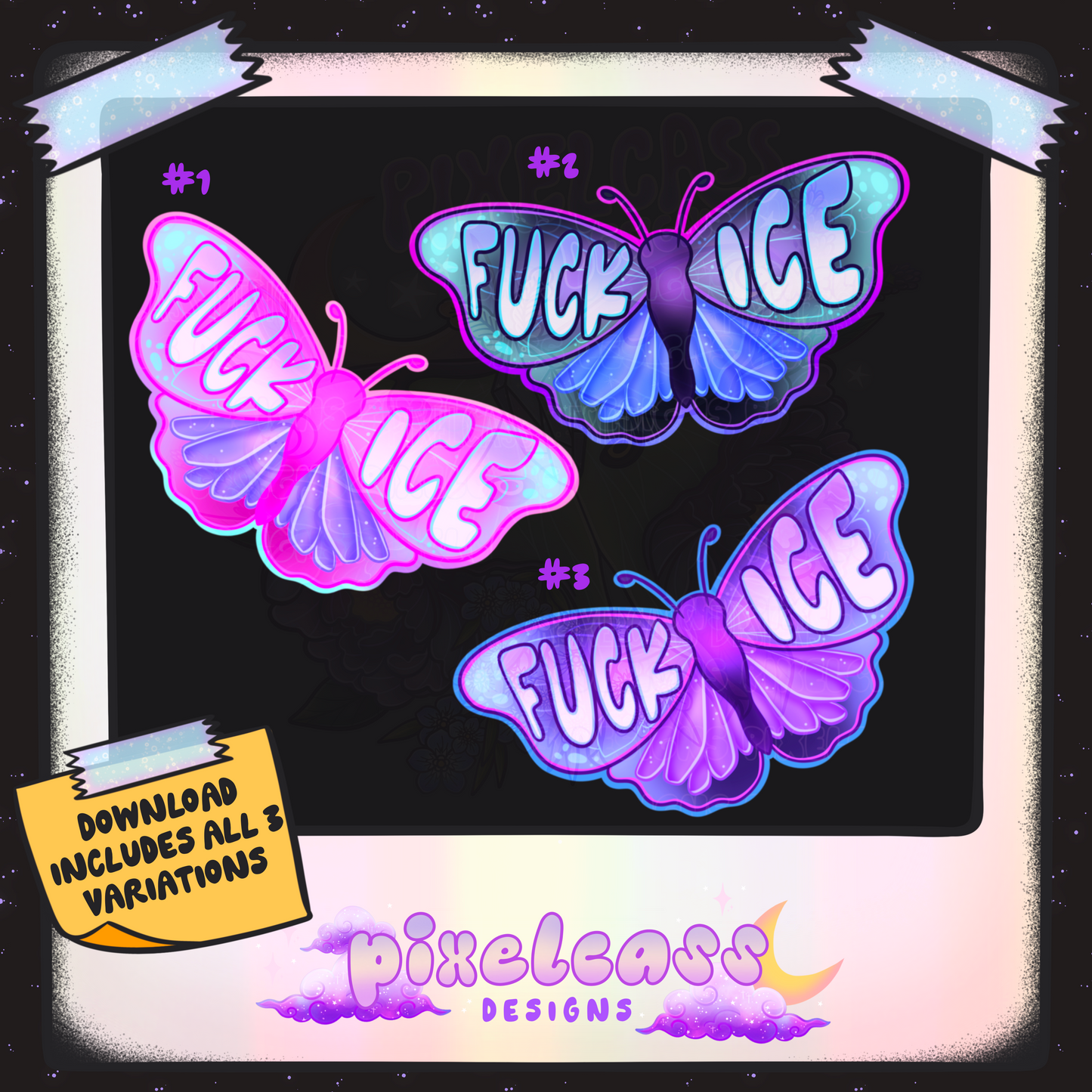 Fvck ICE Butterflies PNG SUBLIMATION (Unlimited Freebie)