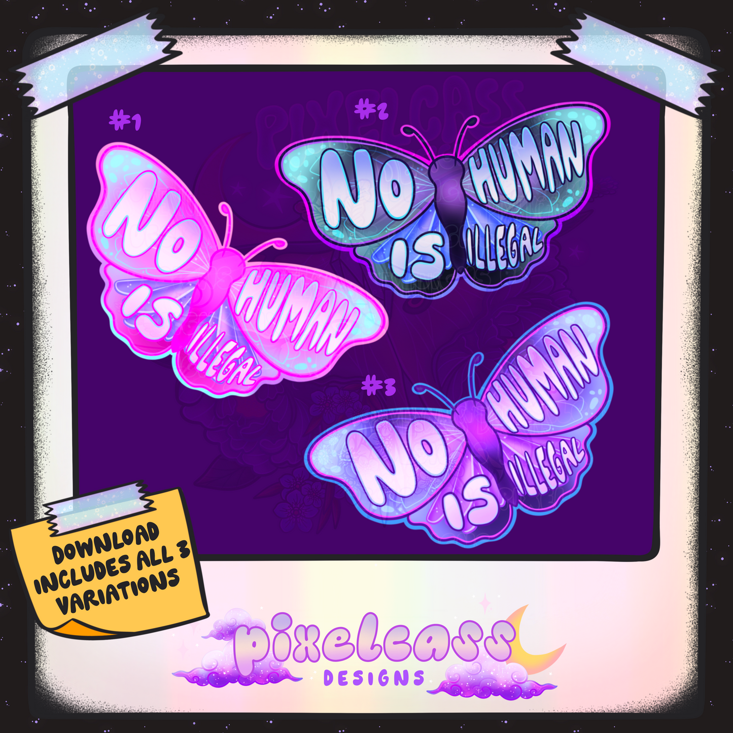 No Human Is Illegal Butterflies PNG SUBLIMATION (Unlimited Freebie)