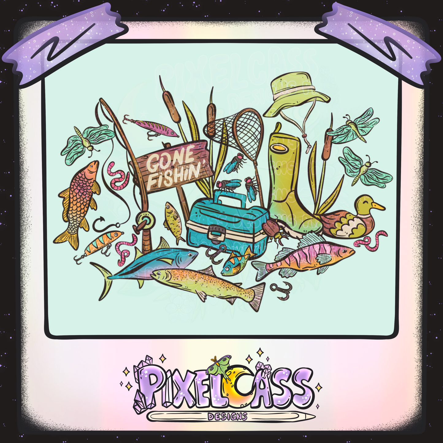 Gone Fishin' PNG SUBLIMATION