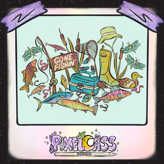Gone Fishin' PNG SUBLIMATION