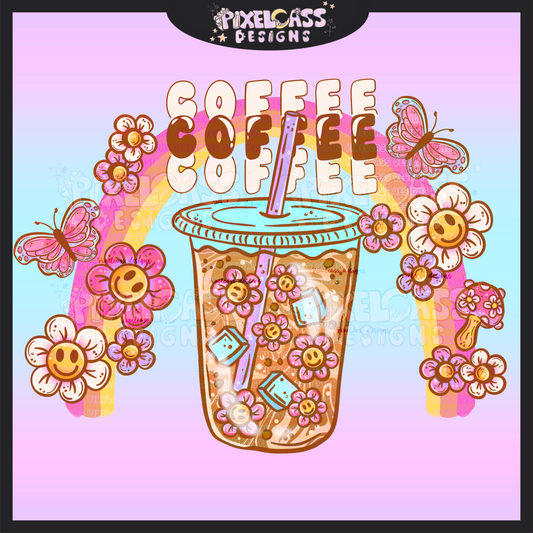 Groovy Coffee PNG SUBLIMATION