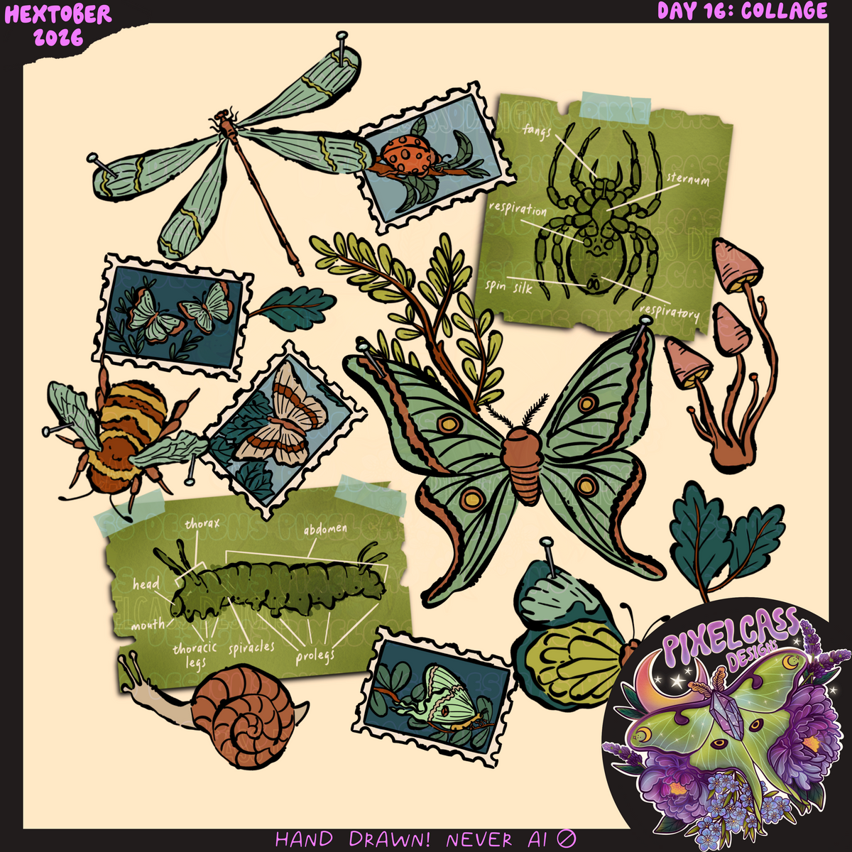 Insect Collage PNG SUBLIMATION [Hextober 2026]