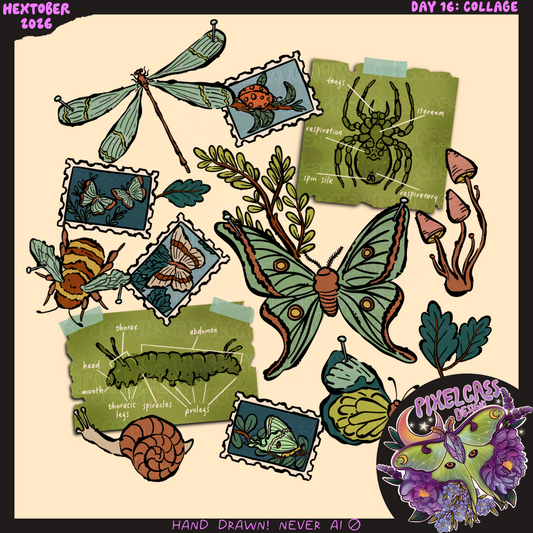 Insect Collage PNG SUBLIMATION [Hextober 2026]