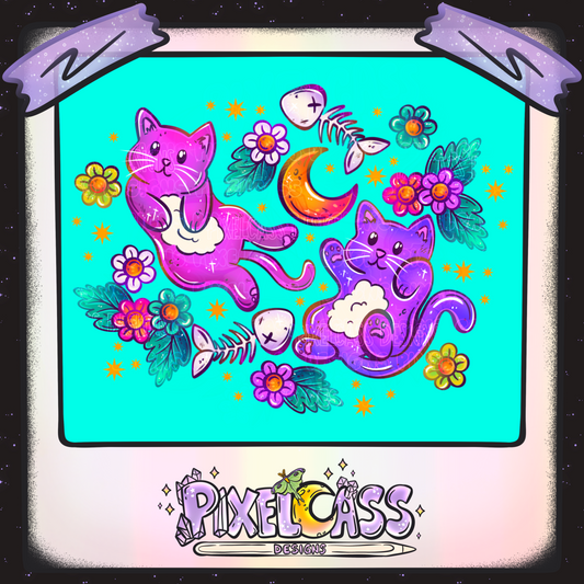 Kitty Garden PNG SUBLIMATION