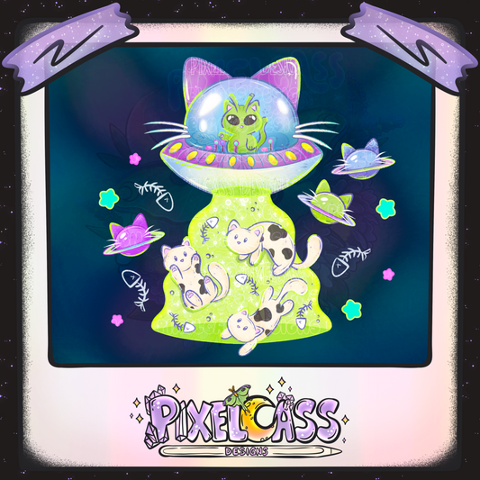 Kitty UFO's PNG SUBLIMATION