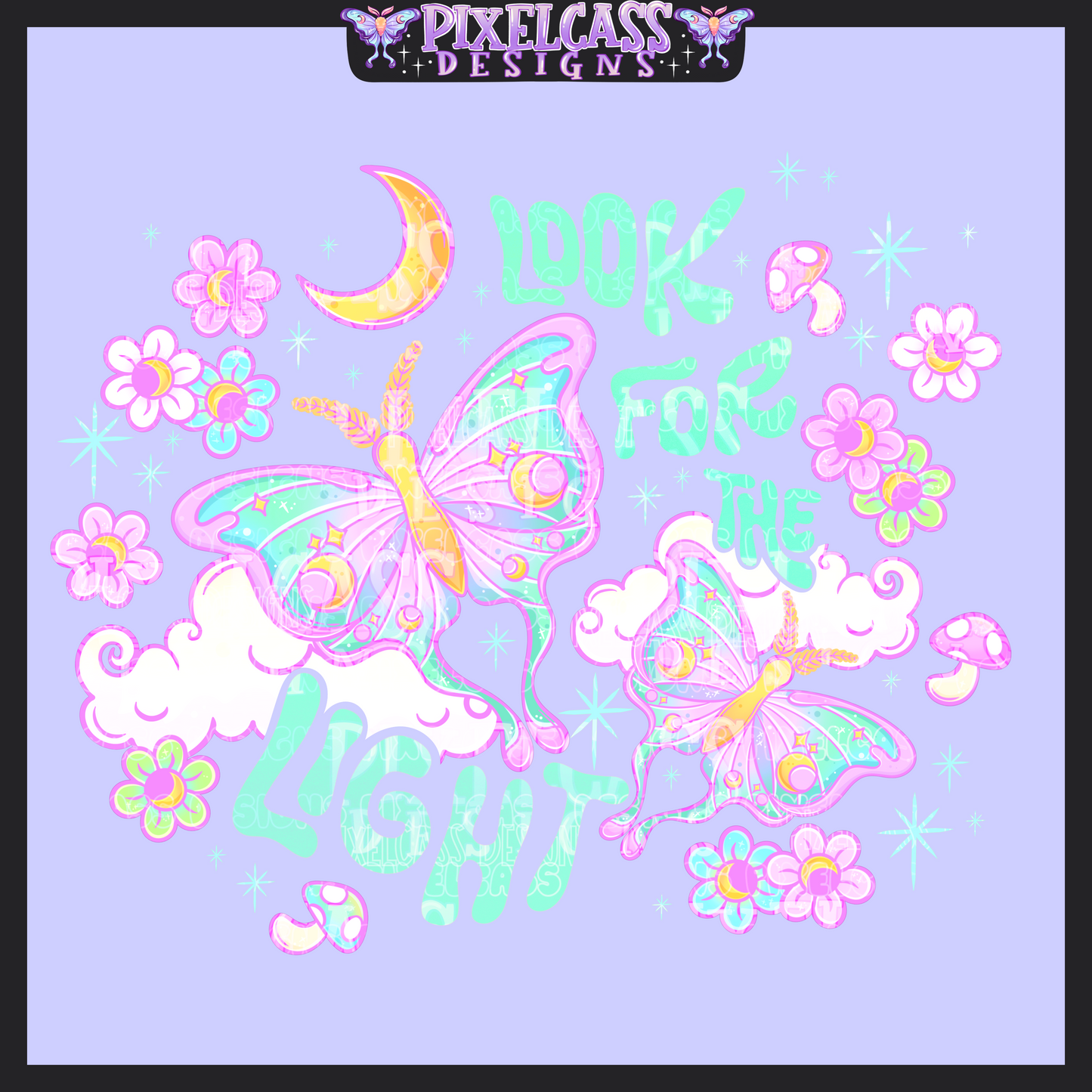 Light Luna Moths [Mystery Re-Color] PNG SUBLIMATION