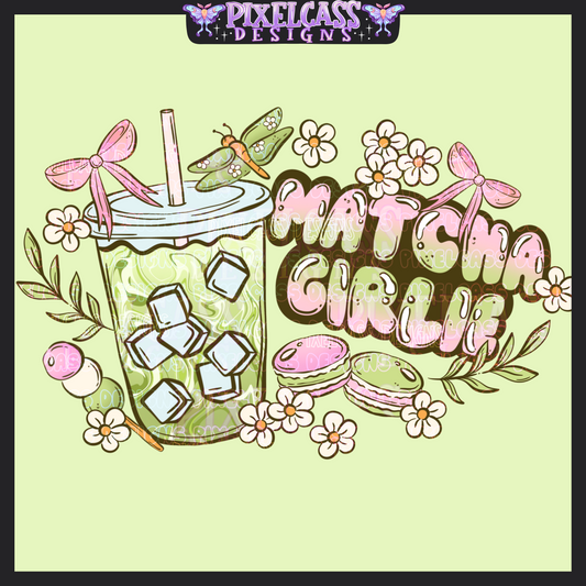 Matcha Girlie PNG SUBLIMATION