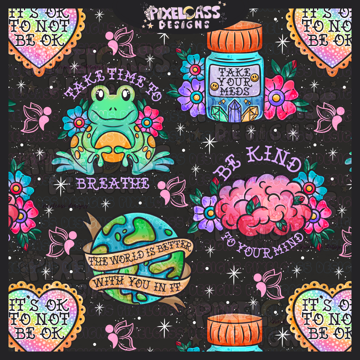 Mental Health Tattoo Flash