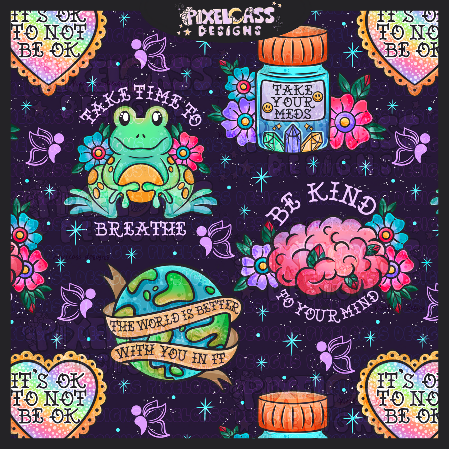 Mental Health Tattoo Flash