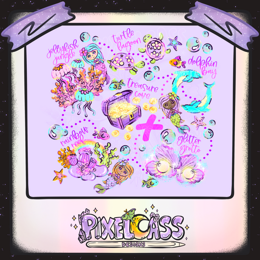 Mermaid Map PNG SUBLIMATION