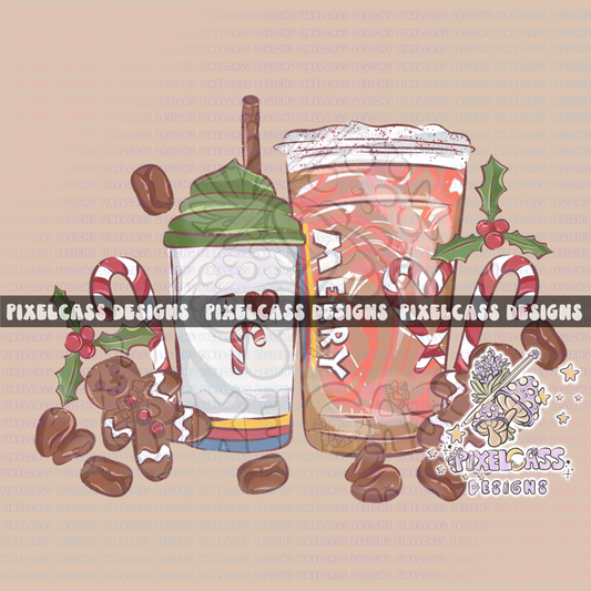 Merry Coffee PNG SUBLIMATION