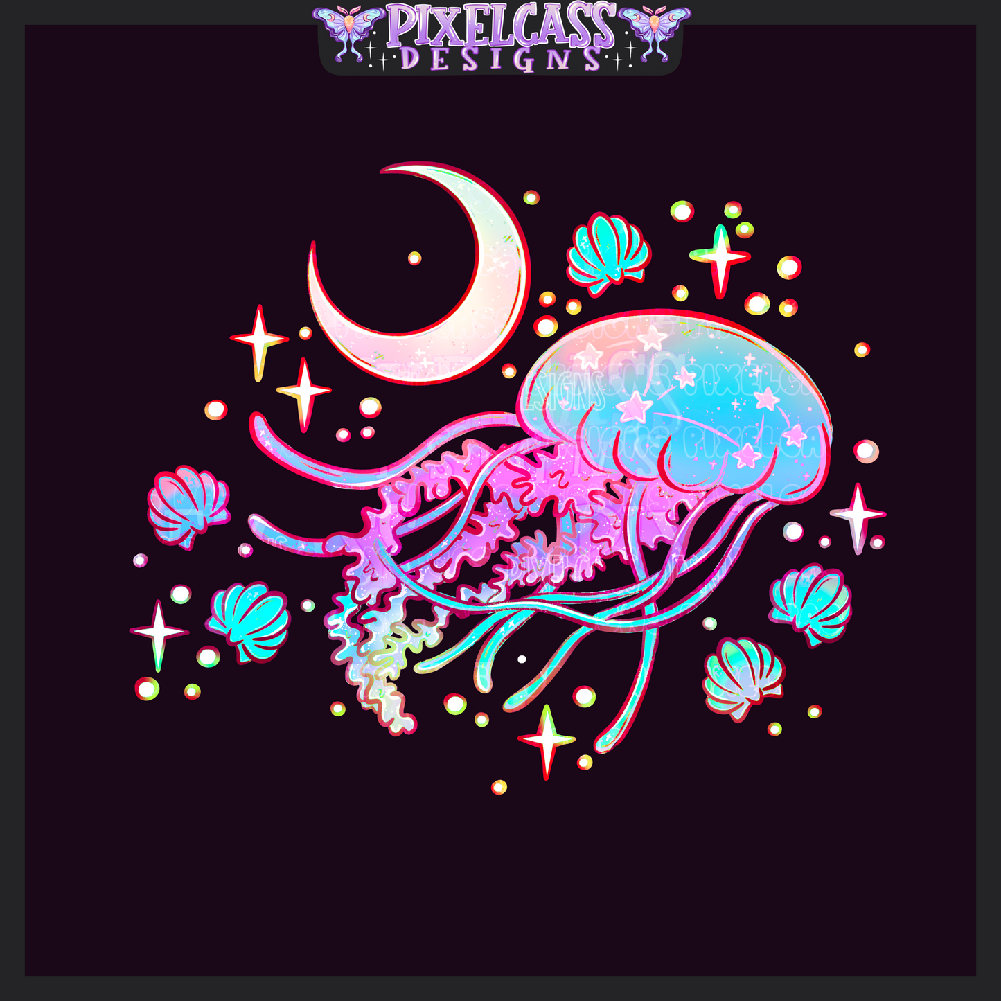 Moon Jellies [Mystery Re-Color] PNG SUBLIMATION