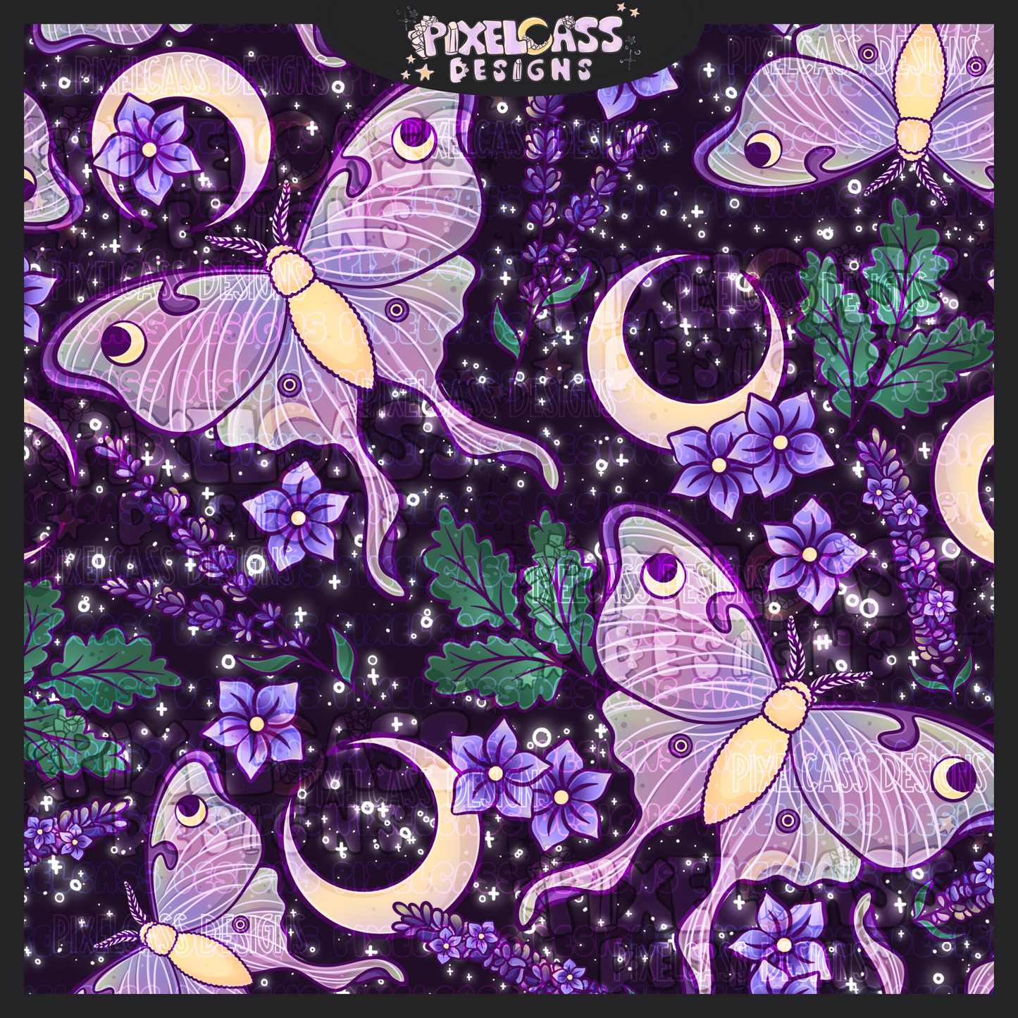 Moonlit Lavender Moths