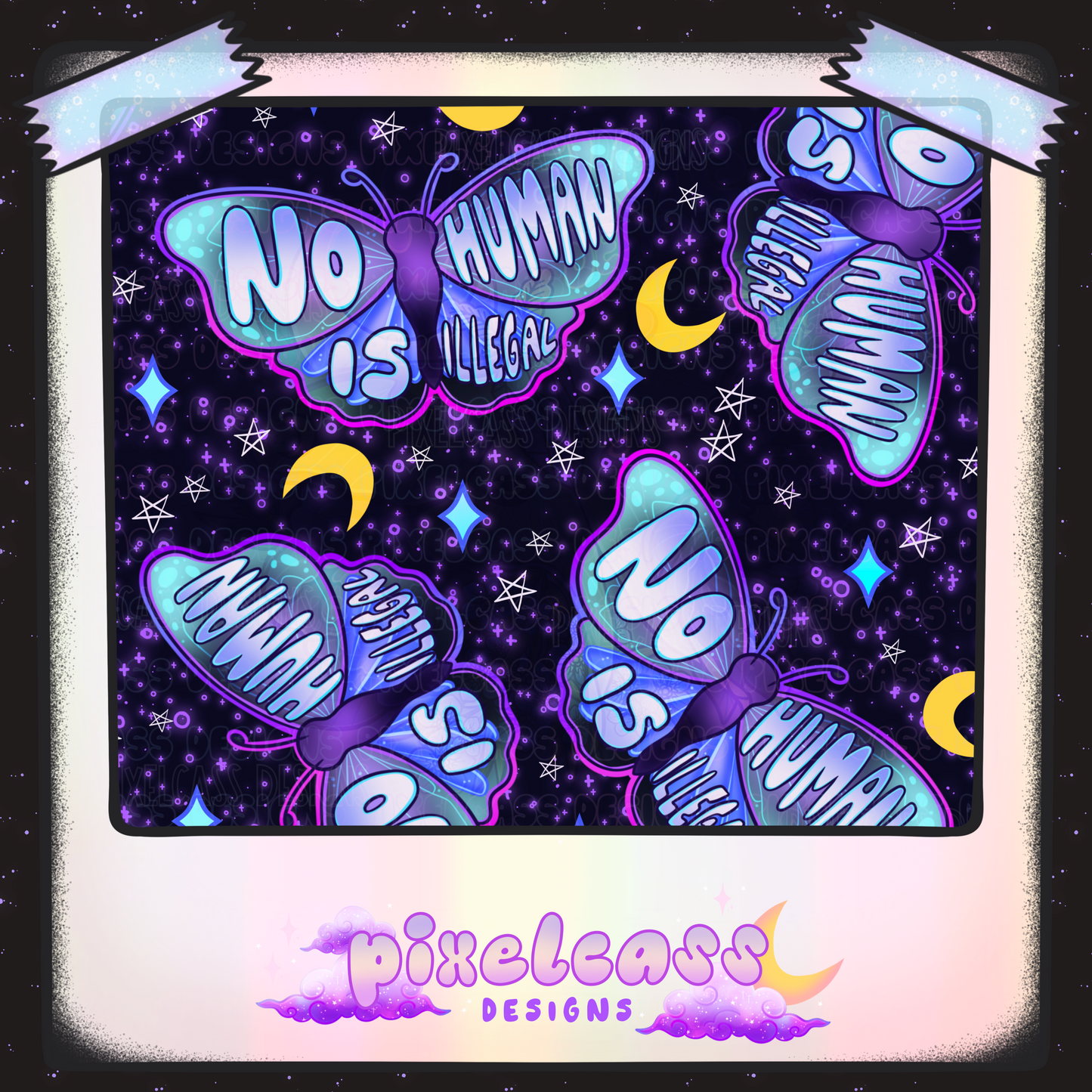 No Human Is Illegal Butterflies (Unlimited Freebie) [3 colorways]