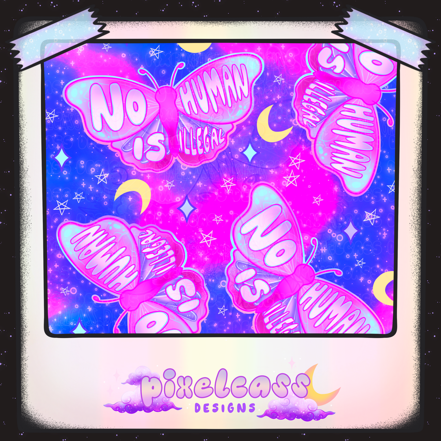 No Human Is Illegal Butterflies (Unlimited Freebie) [3 colorways]