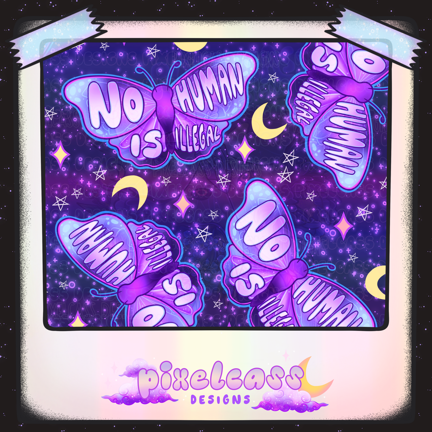 No Human Is Illegal Butterflies (Unlimited Freebie) [3 colorways]