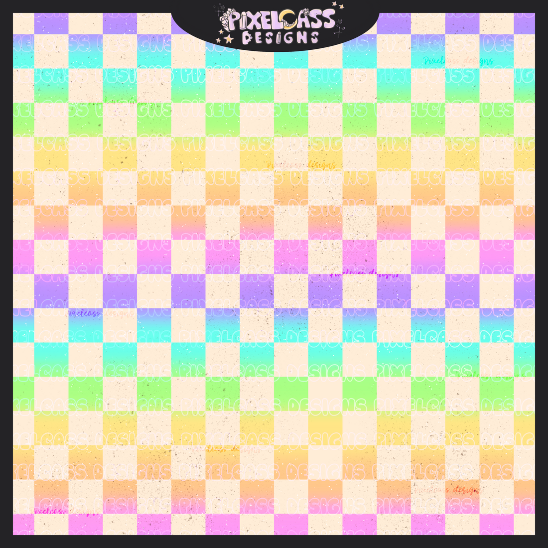 Rainbow Ombré Checkers – pixelcassdesigns