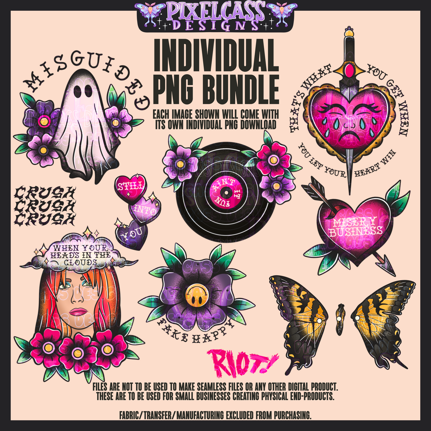 Paramore Tattoo Flash PNG SUBLIMATION