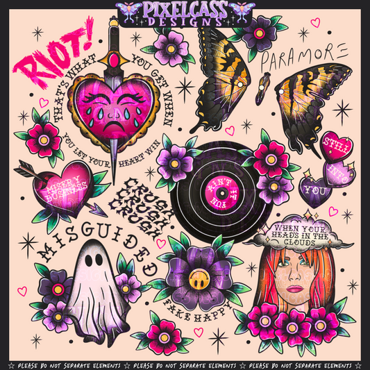 Paramore Tattoo Flash PNG SUBLIMATION