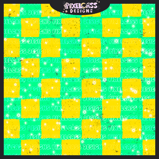Neon Green & Yellow Checkerboard