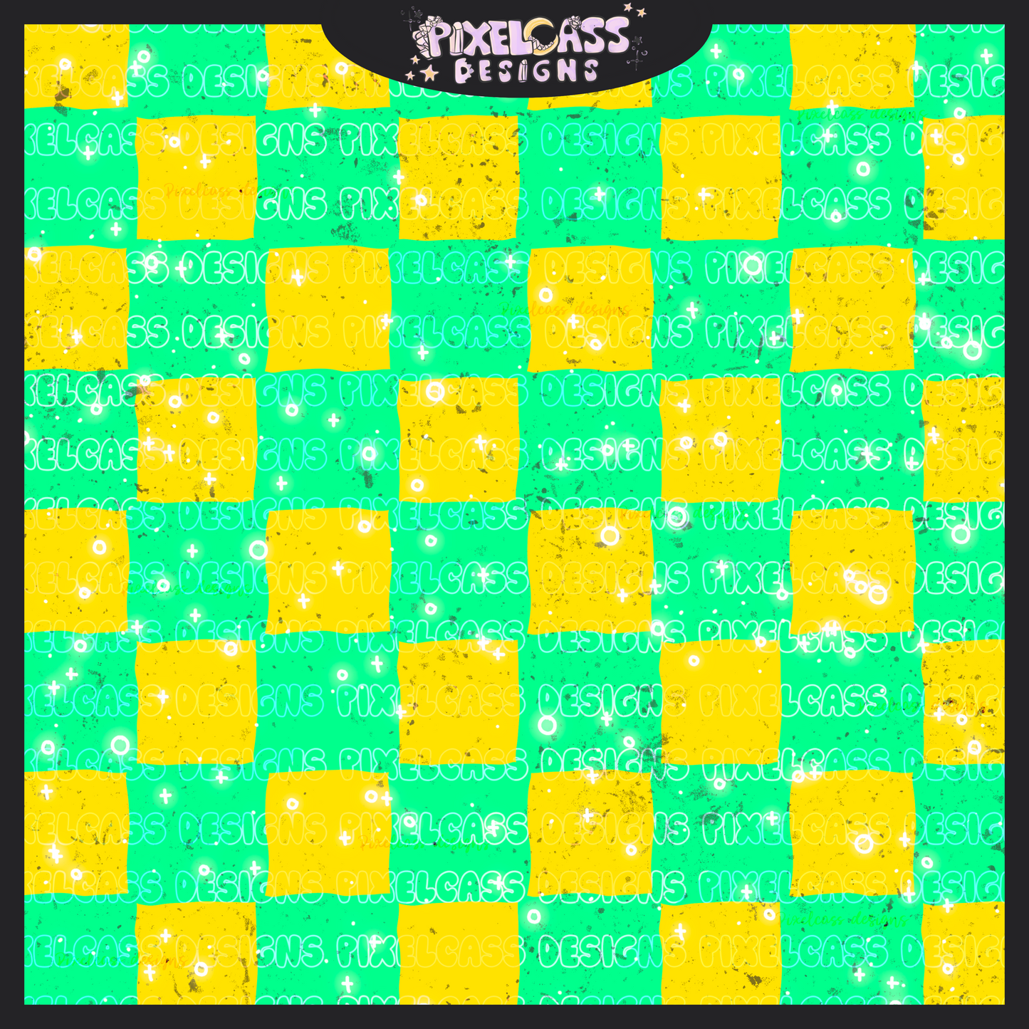 Neon Green & Yellow Checkerboard