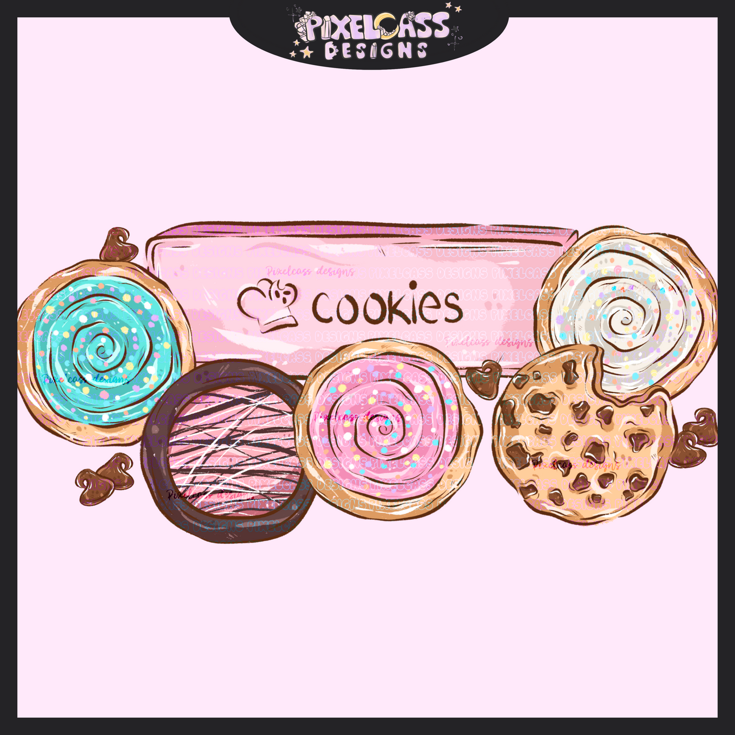 Pink Box Cookies PNG SUBLIMATION