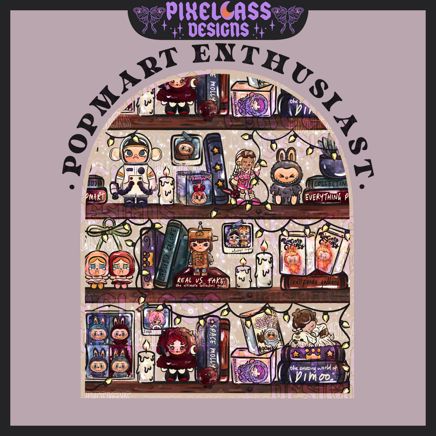 Pop Mart Collection Shelf PNG SUBLIMATION