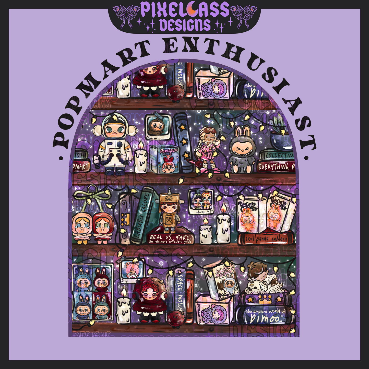 Pop Mart Collection Shelf PNG SUBLIMATION