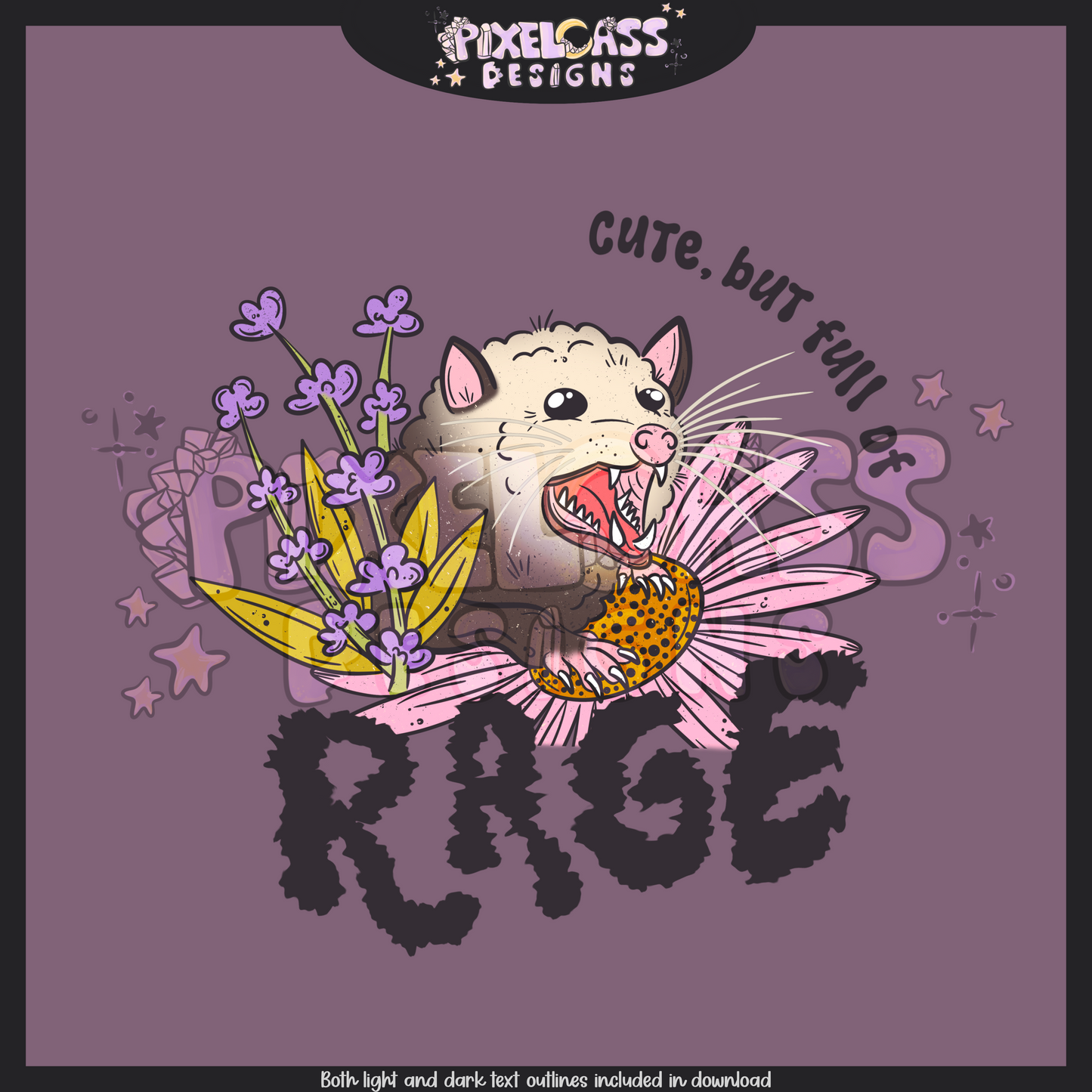 Opossum Rage PNG SUBLIMATION