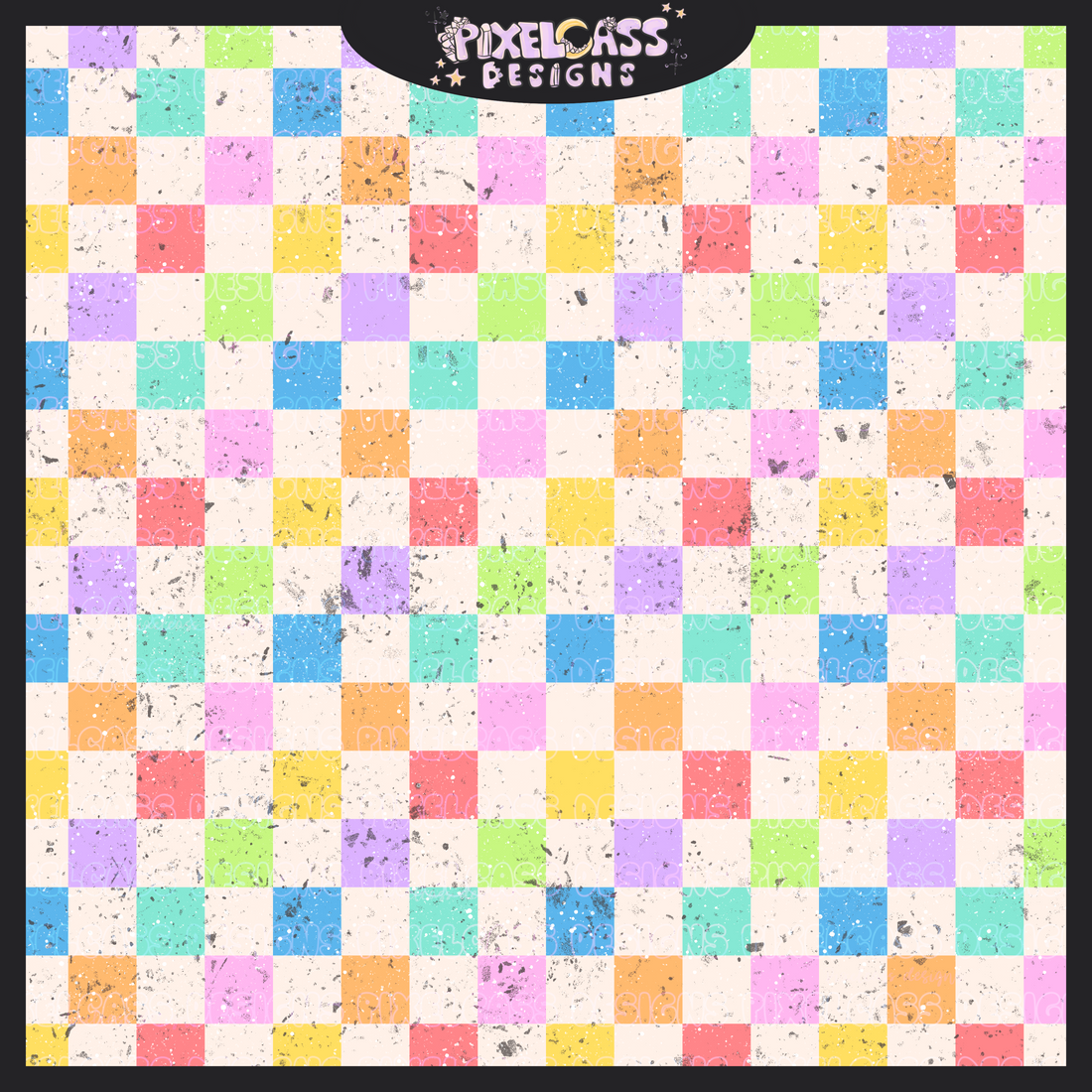 Distressed Rainbow Checks – pixelcassdesigns