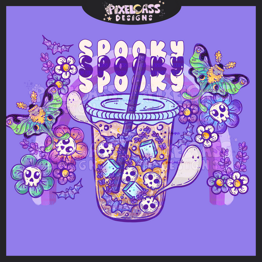 Spooky Iced Coffee PNG SUBLIMATION