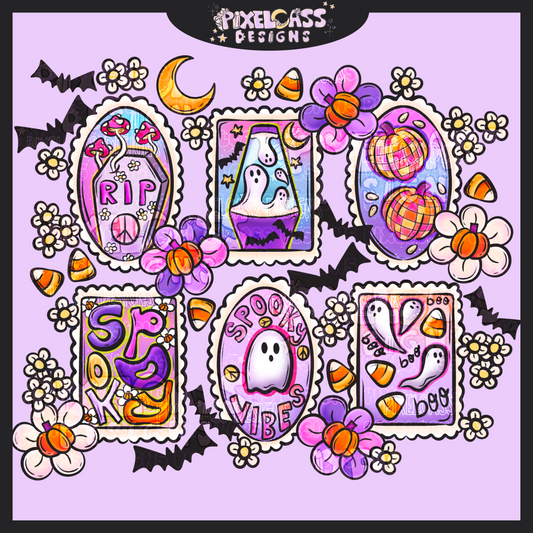 Spooky Stamps PNG SUBLIMATION