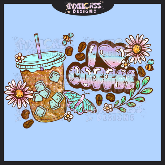 Springtime Coffee Love PNG SUBLIMATION