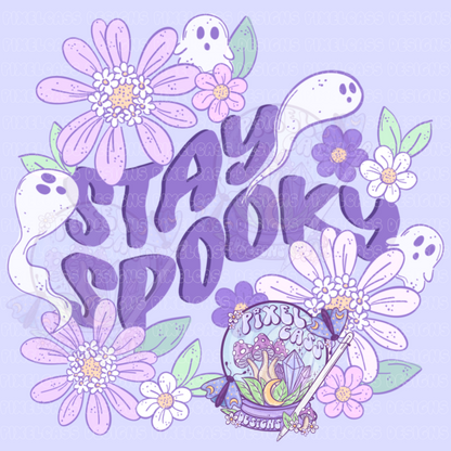 Stay Spooky Floral PNG SUBLIMATION